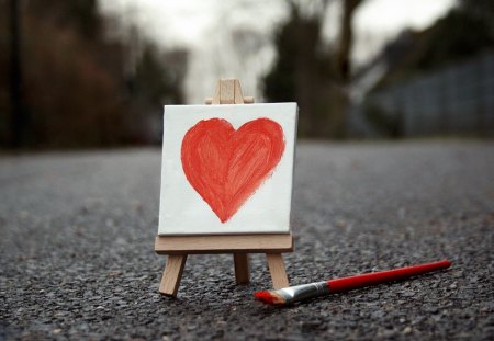 painted heart - nice, red, heart, painted, stem, awesome