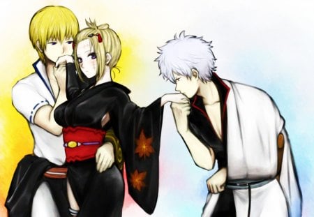 kin x tsuki x gin - gintama, tsuki, gintoki, kintoki