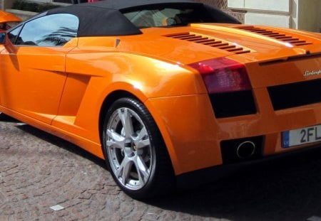 Lamborghini Cabrio - cars, car, lamborghini, orange