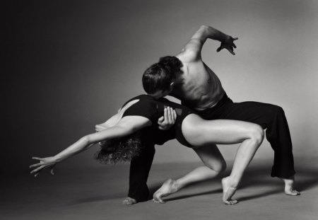 The art - woman, dance, man, dancers, black and white