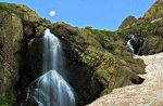 Moon over Waterfall