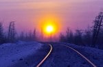 Sunset at the end of the Rails