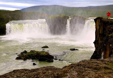 Waterfall in Iceland - Iceland, Lake, Rocks, Waterfall