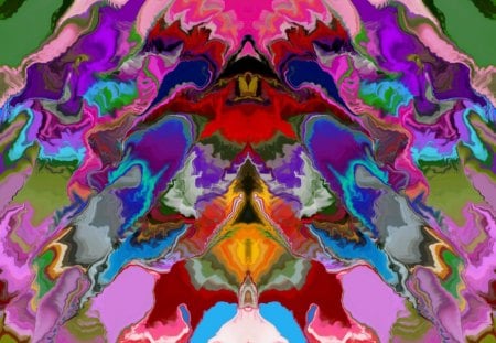 MIRROR IMAGE - image, abstract, colourful, mirror