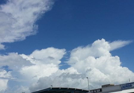 Clouds before the storm - white, sky, blue, puffy