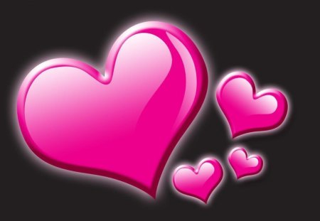 Pink hearts - love, vector, heart, day, valentine, black, art, abstract, pink