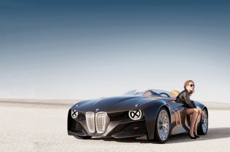 BMW - girl, car, women, bmw