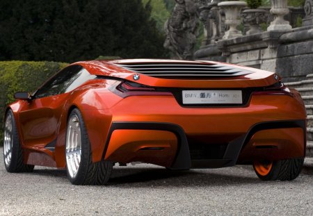 bmw m1 concept - conceot, driveway, car, castle