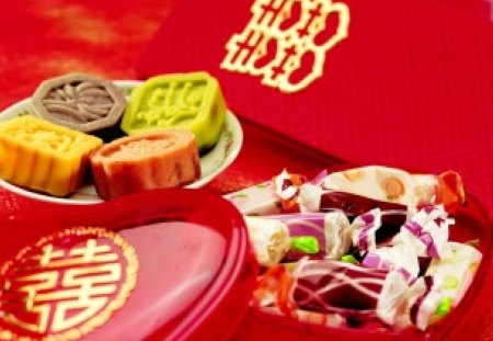 Chinese treats - candy, food, treats, red