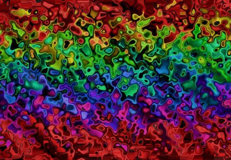 Psychedelic Rainbow - abstract, yellow, blue, colors, pink, rainbow, purple, psychedelic, red, green, dots