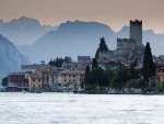 town of malcesine on lake garda italy