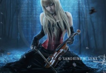 A LITTLE PRAYER - FOREST, FEMALE, VIOLIN, NIGHT