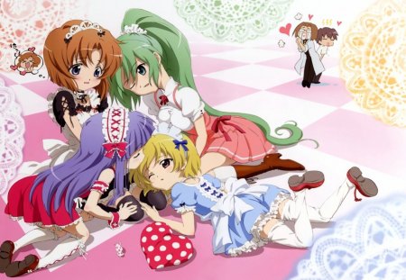 higurashi girls - anime, long hair, girl, higurashi no naku koro ni