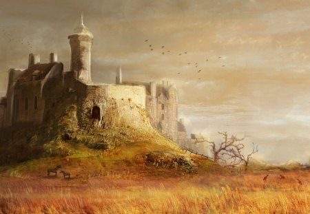 Castle - cg, paint, castle, fantasy