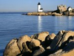 lighthouse on a rocky point