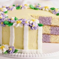 Delicious Purple Checkers Cake