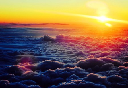 sunset_above_the_clouds - nature, sky, sunset, clouds