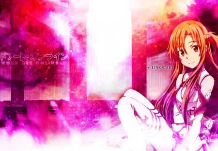 Asuna - purple, asuna, pink, sword art online, cant think of a fourth