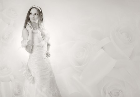 White - white, bride, woman, model