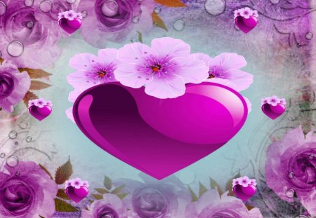 Purple Dreaming - purple heart, purple daydreams, romantic heart, valentine