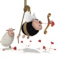 Funny goat cupid