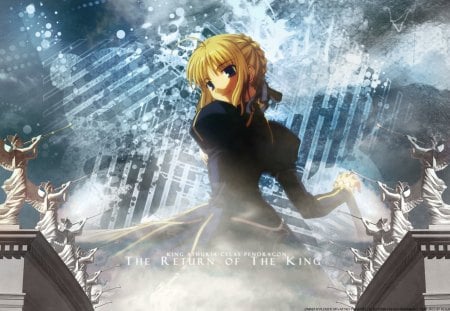 The return of the King - saber, return, anime, holy grail war, king arthur, fight, fate stay night, excalibur