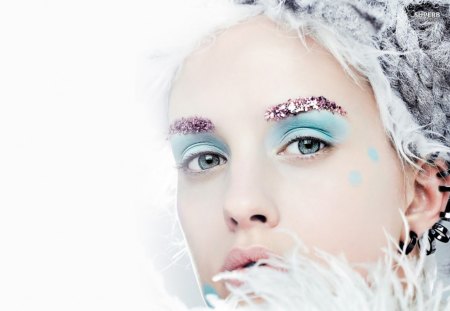 *Pretty Make Up* - woman, beauty, female, girl, glamour, light, tender, lovely, face, pretty, blue, artistic