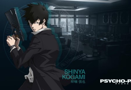 Shinya Kogami Psycho Pass - gun, future, shinya kogami, psycho pass, cant think of a fourth