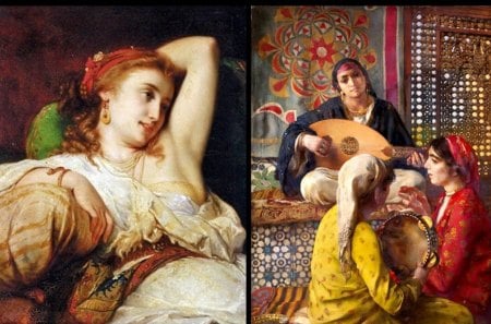 Reluctant lute - paint, women, lute, beautiful