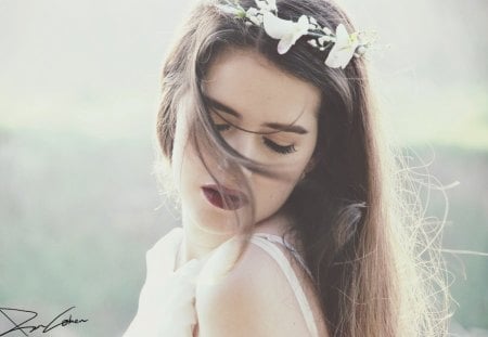 Breeze of Light - breeze, bride, beautiful, photography, girl, beauty, woman, face, brunette, softness