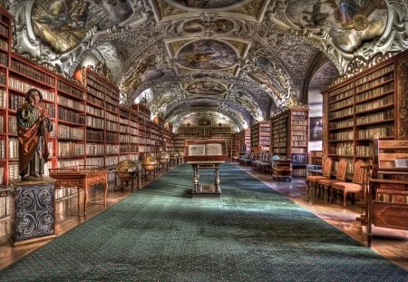 classic library hdr - library, ceiling, hdr, chairs, books