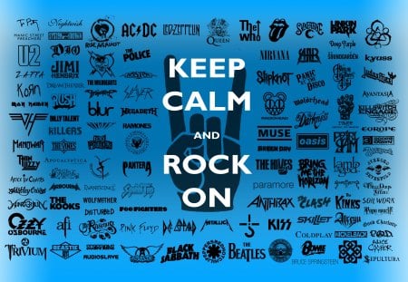 Rock On HD - blue, rock, on, music, black, bands, big, hd, 3d, resolution, wallpaper