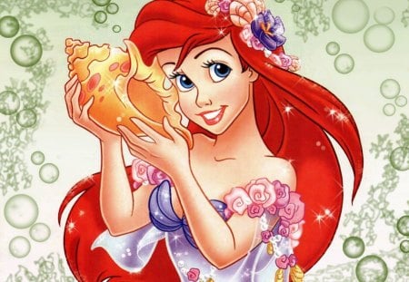 ~The Little Mermaid~ - animated, ariel, princess, seashell, movie, fairy tale, disney, classic, the little mermaid