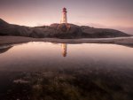 reflection of a lighthouse