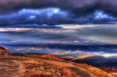 beautiful mountain view hdr - overhang, clouds, range, clouds hdr, hdr, mountains