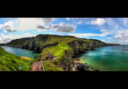 wonderful peninsula trail in widescreen hdr - hdr, people, trail, peninsula