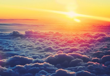 Sunrise above the Clouds - nature, sky, clouds, sun, sunrise