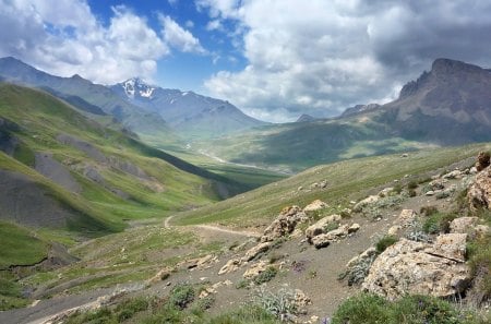 Khinalug Valley - nature, sky, khinalug, valley, landscape, clouds, azerbaijan