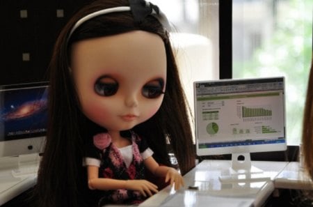 Work at home - doll blythe, beautiful, computer, bussiness, effective, cute