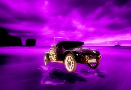 Car - cloud, filters in photoshop, car, blackground