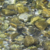 Pebbles under water