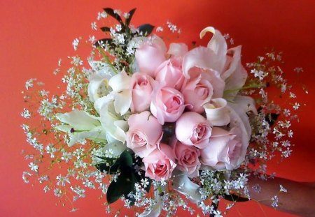 For You - flowers, roses, white, arrangement, beauty, pink