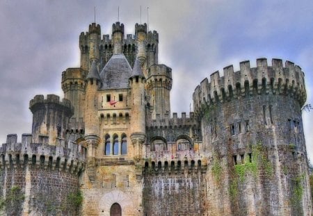 great castle in spain hdr - hdr, turrets, ivy, castle