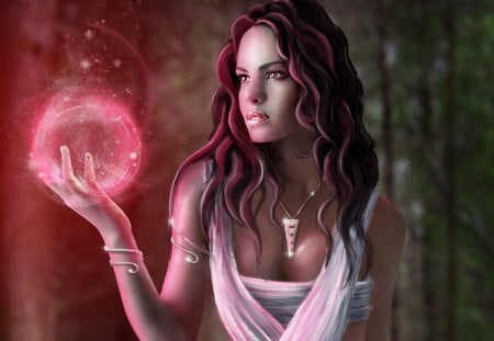 Beautiful Magic - magic, woman, beautiful, jewelry, sphere