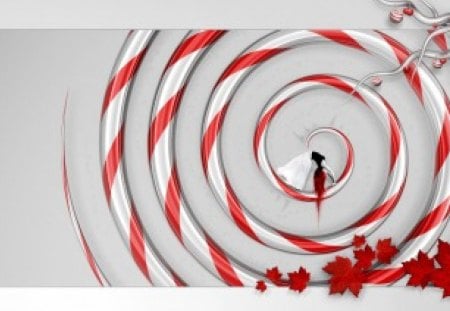 Fantasy - red, fantasy, circle, woman, arts