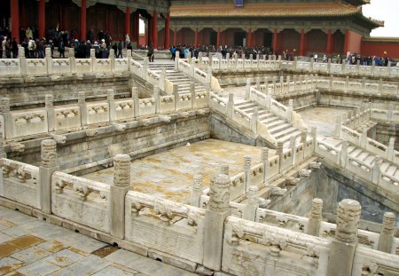 Forbidden City - stairway, entrance, limestone, forbidden city