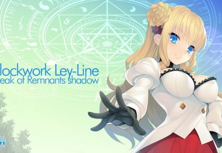 A Clockwork Ley-Line - pretty, anime, black gloves, girl, blonde, blue eyes