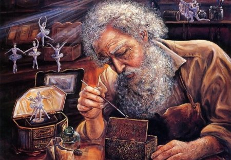 Music Box Repairman - men, fantasy, women, people, nature, abstract, entertainment