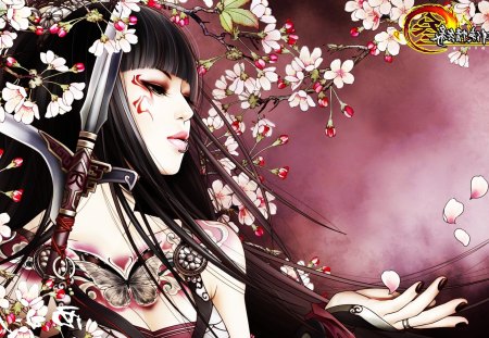 China Girl - Fantasy, girl, Flower, Fantasywoman