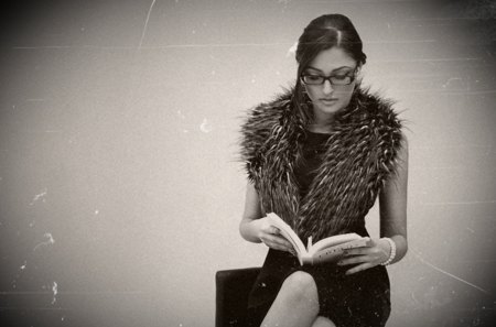 Book - woman, reading, book, model